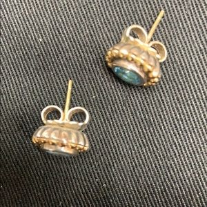 Lagos 14kt blue topaz earrings